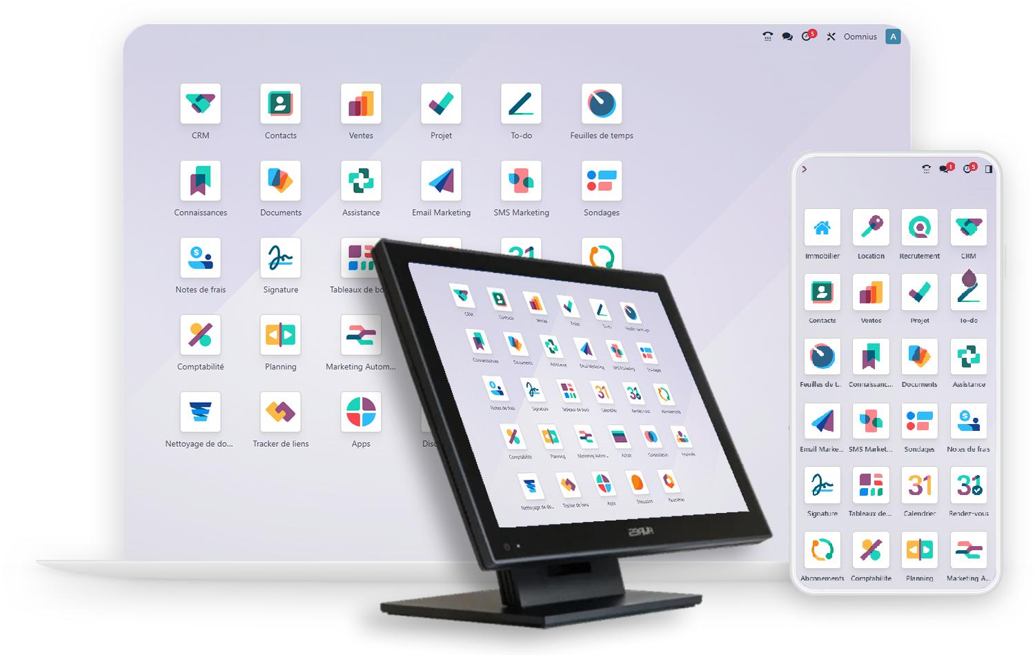 Mockup-Devices-workedv3 mockup du logiciel sur support tablette, téléphone et caisse